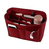 Xiton 1 STÜCK Filz Tote Handtasche SchminktüTe Einlegen Multifunktionaler Organizer Kosmetischer Organizer Mit GroßEr KapazitäT FüR Clutter Key Handykarten (Rot)