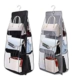 2Pack Handtaschen Aufbewahrung, Linseray Handtaschen Organizer Hängend mit 6 Fächer Taschenhalter für Taschen Wohnzimmer, Schlafzimmer, zu H