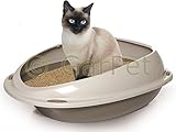 XXL Katzentoilette Katzenklo Katzen Toilette WC mit Rand Jumbo S