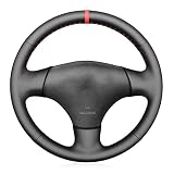 Schwarzes PU-Kunstleder, rote Markierung, handgenähte Auto-Lenkradabdeckung, für Mazda MX-5 MX5 Miata NB 1998-2005 RX-7 RX7 1999-2002