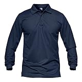 MAGCOMSEN Outdoor Hemd Herren Sportshirt Herbst Polo Tactical Combat Hemd Männer UV Protection Shirts Quick Dry Shirt Wandern Funktionsshirt mit Taschen Dunkelblau XL