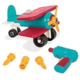 Battat – Konstruktionsspielzeug ab 3 Jahren Montage Flugzeug zum Selbstbauen mit funktionsfähigem Akkuschrauber - Pädagogisches Spielzeug für Kinder (25 Teile)