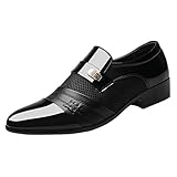 A/H Herren Spitze Business Anzug Schuhe, Männer Normalweite Leder Formale Hochzeitsschuhe, Lederschuhe Lässig Bequem Hochzeitsschuh fur Hochzeit Büro (Schwarz, 41)