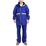 LZQBD Wasserdichter Outdoor-Anzug Antistatische Doppelschicht Split reflektiven Regen Hose Regenmantel Set (Color : Blue, Size : Small)