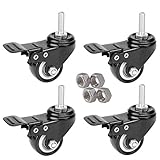 4 Stück 50mm 2' Transportrollen Lenkrollen Strandkorbrollen Schwenkrollen Schwerlastrollen Rollen mit Bremse Tragkraft 400 kg aus G