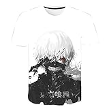 Nicoole Anime 3D T-Shirt Tokyo Ghoul T-Shirt Männer Frauen Shirt Lässig Bedruckte Anime Tops Junge Mädchen Kinderkleidung,XXXL