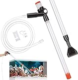 Poweka Aquarium Kiesreiniger, Aquarium Wasseraustauscher Aquarium Kies Bodenreiniger, Siphon Wasserwechselpump