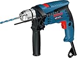 Bosch Professional 601217103 Schlagbohrmaschine 0 601 217 103 GSB 13 RE mit Koffer und Bohrer-Satz, 600 W, 230 V, Mehrfarbig, mit B