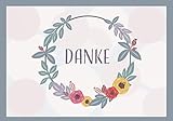 10 Dankeskarten mit Blumenmotiv in Pastell, Dankeskarte, Dankeschön Karten, Danksagungskarten Konfirmation Hochzeit, Karte Danke, Postkarte Danke, Vielen Dank