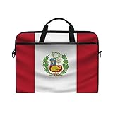 Laptop-Schultertasche mit Peru-Flagge, 35,6 cm (14 Zoll), mit Griff, für Damen und H