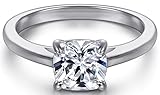 AmDxD Verlobung Ringe S925 Sterling Silber, Ringe mit Zirkonia Vier-Klaue, Schmuck Geburtstag Geschenke für Frauen/Her/Mädchen/Mutter/Freundin/Ehefrau, Silber, Damen Schmuck, Gr.52 (16.6)