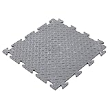 Certeo PVC Garagenboden | HxBxT 12 x 470 x 470 mm | Geriffelt | Grau | VE 60 | Klickfliesen PVC F