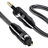 Optisches Kabel Mini Toslink Kabel 3,5 mm mit 24K Vergoldetem Stecker für mit 3,5mm Optical Geräte wie Lautsprecher, Fernseher und Notebooks Schwarz (1m)