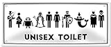 Blechschilder Lustiger Toiletten Spruch Motiv “Unisex Toilet” Deko Metallschild Bar Pub Schild für WC Bad Klo Badezimmer Geschenkidee 28x12