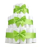 Große tanjo Windeltorte für Mädchen und Jungen, 52 Öko Windeln Gr. 3, individualisierbar, zur Geburt als Geschenk versenden, sehr stabil und nachhaltig, Geschenk für Baby