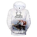 Zhiyao Weihnachten Herren Unisex 3D Druck Pullover Hoodie Realistischer Kapuzenpullover Langarm Sweatshirts Kapuzenjacke Mit T