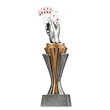 Pokal Trophaee Skat mit Sockel in Gold/Silber Skatturnier ca. 17 cm hoch/Skatpokal Groeße S