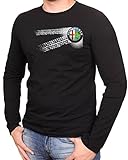 ALFA Romeo - Auto Logo car Schwarze T-Shirt Langarmshirtsfor Fun - 600L