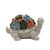 Schildkröte Garten Figuren Outdoor-Dekor, mit Lotus 7 LEDs, Outdoor Statuen Schildkröte Figuren, LED Solarbetriebene Skulptur Kunst Ornamente Gartenschild Gartenfigur für Garten Dek