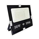 50W LED Strahler mit Bewegungsmelder LED Fluter Aussen Scheinwerfer Fluter IP66 Wasserdicht 6500K LED Flutlicht Aussenstrahler Kaltweiß für Garten Sportplatz Spielplatz Garag