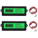 Youmile 2 PACK Batteriekapazität Meter Batteriekapazität Anzeige Batteriekapazität Monitor DC 8-63V Blei-Säure-Batterie Kapazität Tester 12V 24V 36V 48V LCD Digitale Lithium-Batterie für Auto Fahrzeug