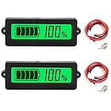 Youmile 2 PACK Batteriekapazität Meter Batteriekapazität Anzeige Batteriekapazität Monitor DC 8-63V Blei-Säure-Batterie Kapazität Tester 12V 24V 36V 48V LCD Digitale Lithium-Batterie für Auto Fahrzeug