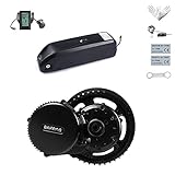 Bafang Elektrofahrrad-Kit Mittelmotor BBS02B 48V 500W Umbausatz Ebike-Komponenten-Kit Zubehöre Zahnrad Display, Optional 11,6Ah/13Ah/17,5Ah/18Ah Hailong Akku, Gepäckträgerakku 15Ah/17,5
