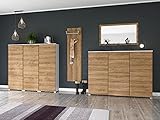 emotion Garderobe Set 074 Sydney 4 TLG Schuhschrank 9 Klappen 56 Paar Weiss-E