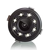 XOMAX XM-018 Universal Auto Rückfahrkamera Set mit 8 LED Leuchten für Gute Nachtsicht, Einparkhilfe mit farbigen Linien, 5m Kabel, Cinch Anschluss, PAL, Weitwinkel 170° Grad, 12V Betrieb