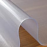 Tischdecke PVC-Kunststoff, transparente matte Tischdeckenschutzhülle, leicht zu reinigende Tischdecke, 0,3 VM Dicke kann für Schreibtische, Restaurants, Küchen angepasst werden/A / 60x100