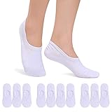 FALARY Füßlinge Damen Herren Footies Unsichtbare Kurze 10 Paar Sneaker Socken Großes Silikonpad Verhindert Verrutschen_Weiß_39-42