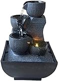 Zen Light Kini Zimmerbrunnen mit Pumpe und LED-Beleuchtung, Kunstharz, Einheitsgröß