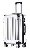BEIBYE Zwillingsrollen 2048 Hartschale Trolley Koffer Reisekoffer Taschen Gepäck in M-L-XL-Set (Silber, XL)