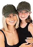 Funky Junque Mommy and Me Baseballkappe mit Aufschrift 'Mother Daughter', unkonstruiert, bestickt, 2 Pack: Amerikanische Flagge – Olive (2–5), Einheitsgröß