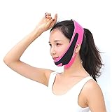 1pc Elastisches Bandage Tape Facial Slim V Shape Mask Gesichtsabnehmen Sport Tape Bandage Mask Lifting Bandage Belt Face Care Bandage orange1 (pinkandBlack)