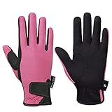 FitsT4 Grip Handschuhe Kinder Reithandschuhe Mädchen Jungen 5-14 Jahre für Reitsport, Radfahren, Gartenarbeit, in 3 Farben,rosa,