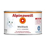 Alpina Weißlack Universallack 300 ml, Weiß, Glanz, Holz, Metall,