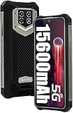 15600mAh 5G Outdoor Smartphone 0hne Vertrag,OUKITEL WP15 Outdoor Handy Dual SIM 5G,IP68 IP69K,8GB + 128GB,18 W Schnellladung,48MP Quad Kamera,6.5' HD+,Fingerabdruck,Gesichts-ID,GPS,NFC,OTG
