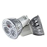 HHF LED Bulbs Lamps, 1 Stück Gu10. LED-Birnenlicht-Scheinwerfer-Dimmer 220V 3W 60 Grad dimmbar Gu10. Decke Aluminium Home Beleuchtet Energiesparlampe ( Number of LED Chip : 3 pcs high power 1W )