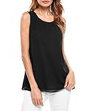 Beyove Damen Chiffonbluse Ärmellose Blusentop Sommer Elegant Weste Top Hemdbluse Sommerbluse Loose fit T S