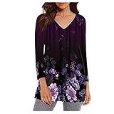 Langarmshirt Oliv Tank Tops Tshirt für Damen Sommer Bunt Federdruck Dragon Ball Sweatshirts For Kids (Lila 3,XXL)