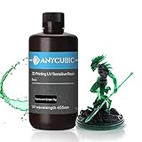 ANYCUBIC 3D Drucker Rapid Resin,405nm UV Rapid Photopolymer Druckharz, Flüssiges 3D Resin für Photon/S LCD/DLP/SLA 3D Drucker (1kg, transparentes grün)