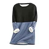 Bluse Damen sexy Oversize Tshirt Damen Hemd Frauen elegant Longbluse weiß floryday Damen Schulterfreies Oberteil Sweatshirt Vintage Blusenjacke Damen langärmliges Shirt D