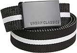 Urban Classics Unisex Canvas Belts Gürtel, Black White Stripe/Black, one S