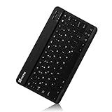 Fintie Ultra Dünn (4mm) Bluetooth Tastatur mit deutschem Layout QWERTZ für Android Tablet Samsung Galaxy Tab/Lenovo Tab/Huawei MediaPad/Medion Tablet und andere Android Geräte, 10 Zoll (Schwarz)