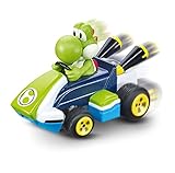 Carrera Mini RC Mario Kart mit Yoshi I Ferngesteuertes Auto ab 6 Jahren für drinnen & draußen I Mini Mario Kart Auto mit Fernbedienung zum Mitnehmen I Spielzeug für Kinder & Erw