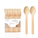 Wiseware Einweglöffel aus Birkenholz - 1000 Stück Einweg Holzlöffel 16,5cm - Biologisch abbaubares Einwegbesteck - Natürlich, stabil, umweltfreundlich mit plastikfreier Verpackung