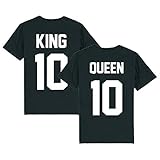 Partnerlook - T-Shirt für Paare - King Queen Wunsch Nummer Couple Unisex Shirt schwarz, XXXXL, T-Shirt D