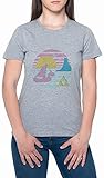 Groß Meer Sonnenuntergang Beim Das Meer Frauen T-Shirt Grau Rundhals Women Grey Round Neck XS