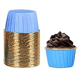 QYEW Cupcake-Förmchen aus Aluminiumfolie, hitzebeständig, antihaftbeschichtet, für Partys, Bäckereien, 50 Stück